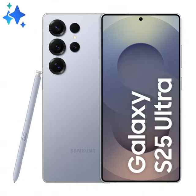 Galaxy S25 Ultra AI Dual SIM Titanium Silver blue 12GB RAM 256GB 5G - Middle East Version