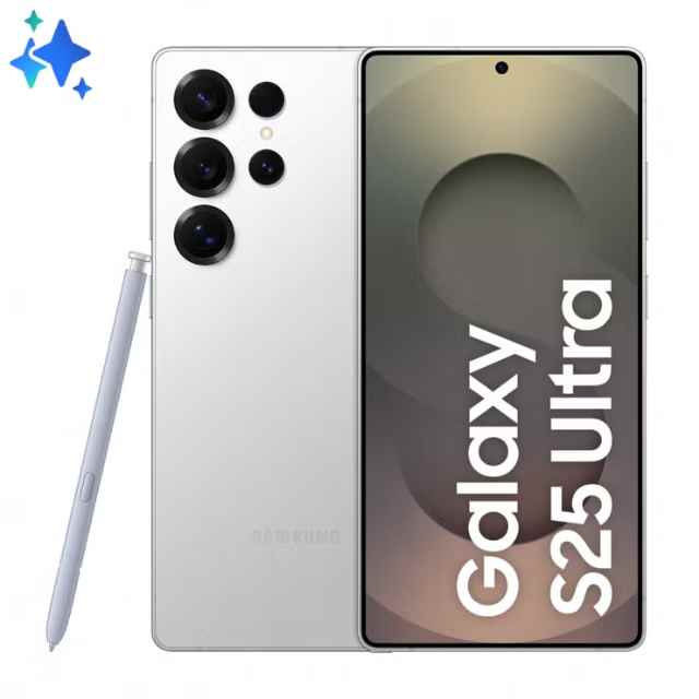 Galaxy S25 Ultra AI Dual SIM Titanium White silver 12GB RAM 256GB 5G - Middle East Version