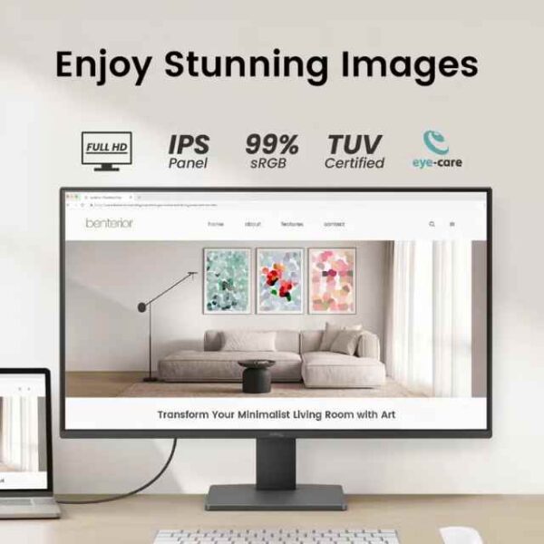 27 Inch FHD 100Hz Refresh Rate, IPS Eye-Care Monitor, HDMI, DisplayPort, Ultra Slim Bezel, TUV-Certified, Flicker-Free, Low Blue Light Plus, Eye-CareU - GW2791 Black (2)