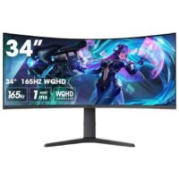 34-Inch VA WQHD Curved Gaming Monitor, 165Hz Refresh Rate, 21_9 Aspect Ratio, 1ms Refresh Rate, FreeSync_G-Sync Technology, VESA Compatible, DP1.2_DP1.4, Black _ 34E6UC