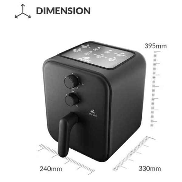 4L Air Fryer, Compact Design, Fast Crispy Cooking, Roast, Bake & Reheat, Adjustable Temperature & Timer 4 L 1600 W EVKA-AF3801B Black (2)