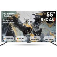 55 Inch 4K ULTRA HD Smart TV, Google TV with Hands Free Voice Control, Built-in Receiver, Dolby Vision Atmos, HDR 10+, Game Mode, Wide Colour Gamut, DTS HD, Google TV Android 55UA3400G Black