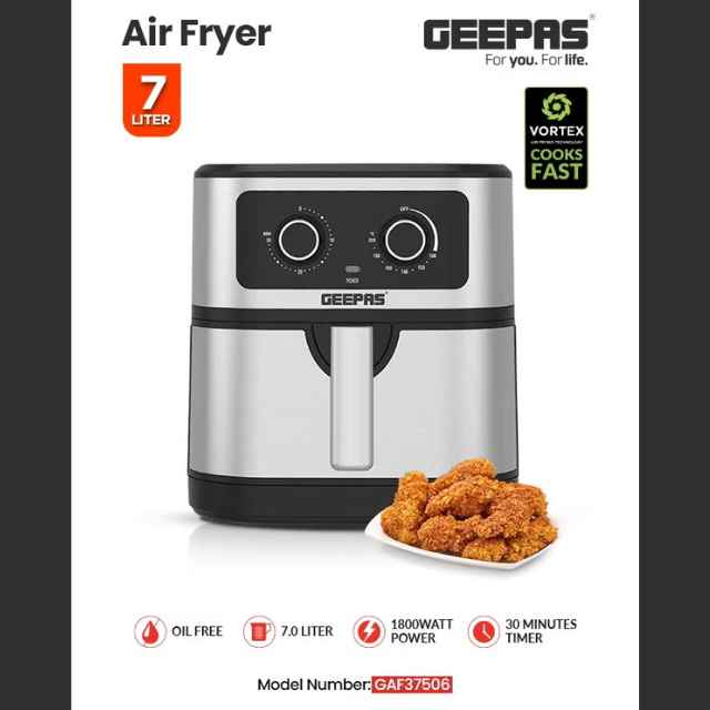 Air Fryer Equipped With Vortex Air Frying Technology_ 7 L Capacity With A Rack
