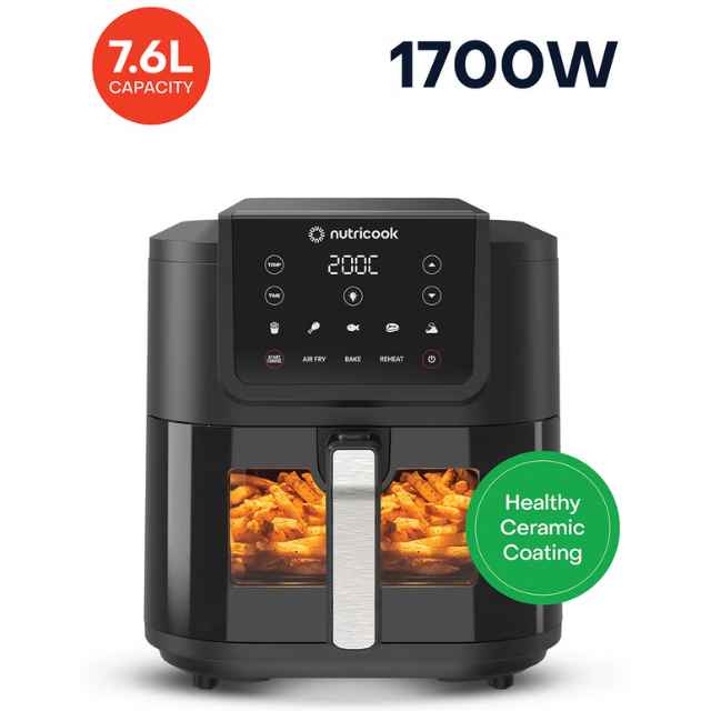 Digital Slim Air Fryer XL,7.6L Capacity with Clear Window
