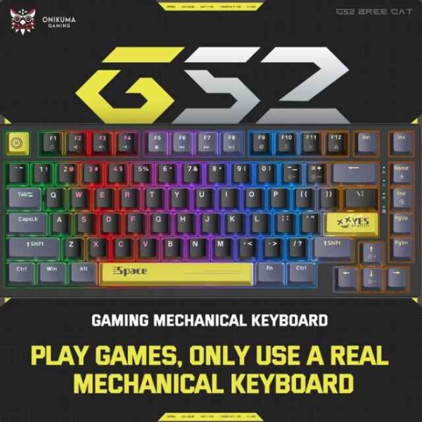 G52 82 Keys Wired Gaming Keyboard, Mechanical Keyboard Brown Switch RGB Backlit Suitable For Computer_Ps4_Xbox Gamers (2)