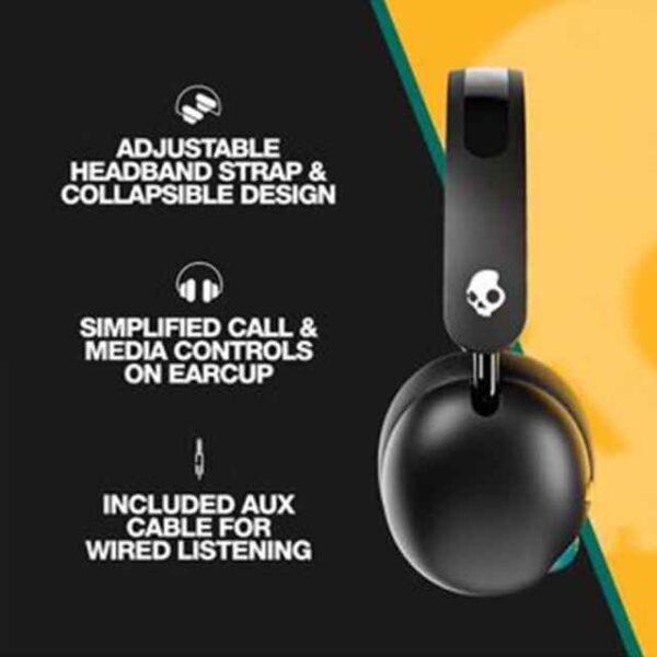 Grom Over-Ear Wireless Headphones For Kids, 45 Hr Battery, Volume-Limiting, Works With iPhone Android And Bluetooth Devices Black (2)
