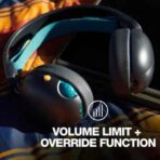 Grom Over-Ear Wireless Headphones For Kids, 45 Hr Battery, Volume-Limiting, Works With iPhone Android And Bluetooth Devices Black (3)