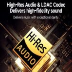 H3 PRO Over Ear Headphones Adaptive ANC, Wired & Wireless Connectivity, 50dB Active Noise Cancellation with Multiple Modes, LDAC Hi-Res Wireless Audio, 55H Playtime, Custom EQ via App - Black (3)