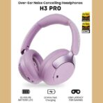 H3 PRO Over Ear Headphones Adaptive ANC, Wired & Wireless Connectivity, 50dB Active Noise Cancellation with Multiple Modes, LDAC Hi-Res Wireless Audio, 55H Playtime, Custom EQ via App - Purple