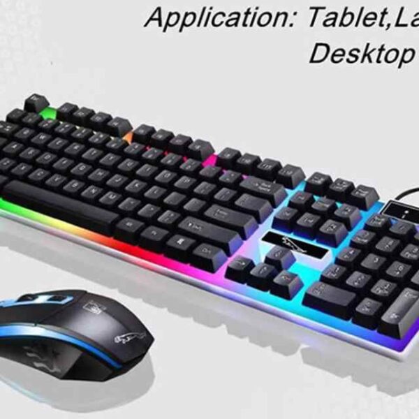 Led Gaming Keyboard With Mouse Set Black (2)