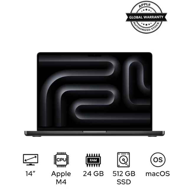 MacBook Pro MX2H3 Liquid XDR Retina 14-Inch Display, M4 Pro Chip 12-Core CPU 16-Core GPU Processor_24GB RAM_512GB SSD_macOS(International Version) English Space Black