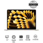 New 2025 MacBook Air MW103 13-Inch Display, Apple M4 Chip 10-Core CPU 10-Core GPU Processor_16GB RAM_512GB SSD_macOS English_Arabic Starlight