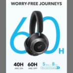 Space One Pro by Anker, Adaptive Active Noise Cancelling Headphones, Super Foldable Design, 60H Lossless Audio, Ultra-Fast Charging, Hi-Res Wireless Audio with LDAC, Comfortable Fit Black (4)