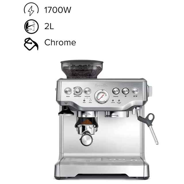 Barista Espresso Machine (International Version) 2 L 1700 W BES870 Chrome