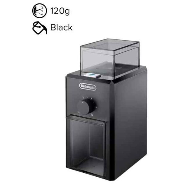 Electric Coffee Grinder With Fineness Selector , Burr Grinding System , 12 Cups Capacity 110 W KG79 Black