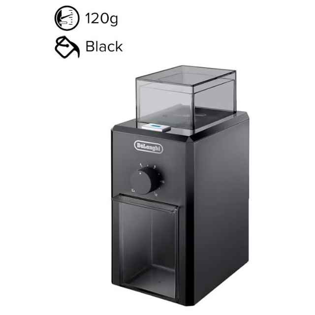 Electric Coffee Grinder With Fineness Selector , Burr Grinding System , 12 Cups Capacity 110 W KG79 Black