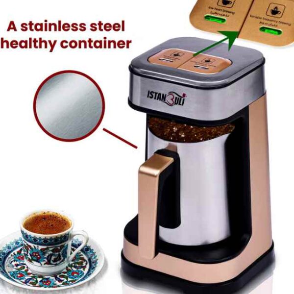 Istanbuli Premium Stainless Steel Turkish Coffee Maker 700w with Dual Brewing Modes – Variable Frequency & Low Heat Brewing