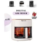 ROKO 3D Air Fryer 4.2L with Non-Toxic Glass Basket – Oil-Free Deep Fry, Air Fry, Bake & Roast